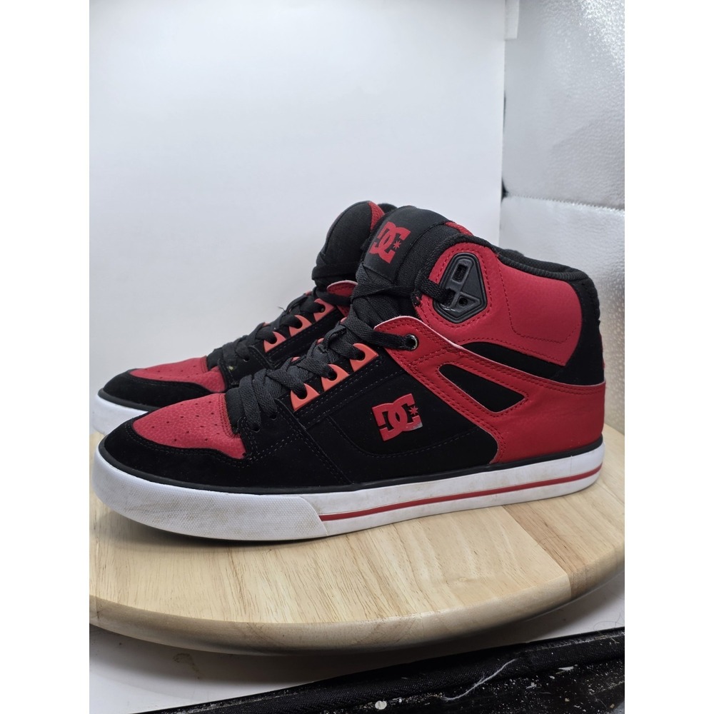 Mens Size‎ 9.5 - DC Pure Ht Wc Hightop Shoes - Fiery Red / White / Black
